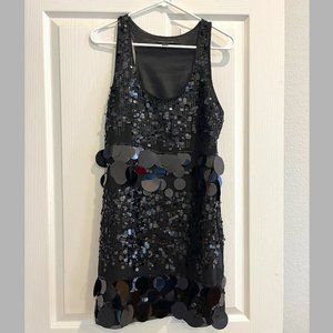 Black Paillette Cocktail Dress, Size 6